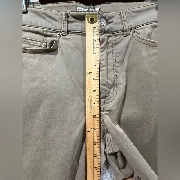 Peter Millar Signature Sateen Golf Pants Mens Size 32x31 Khaki 5 Pocket Chino - Picture 6 of 11